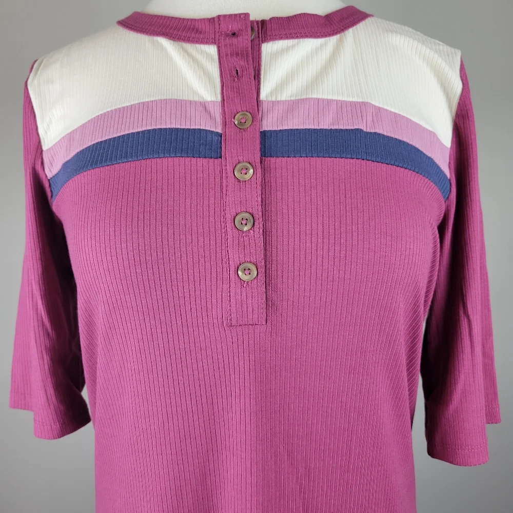 NWT Torrid Ribbed Color Block Henley - Picture 3 of 7